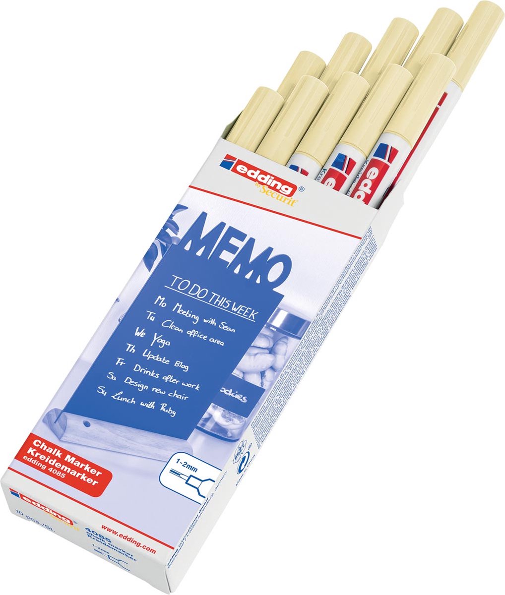 Krijtstift  edding  by Securit 4085 rond 1-2mm pastel geel | 10 stuks